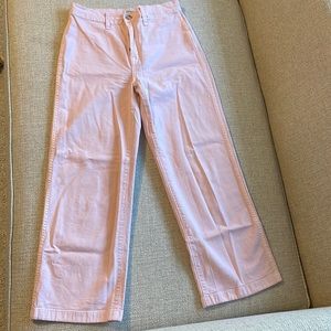 J Crew Slim wide leg pant in washed canvas, pink size 26